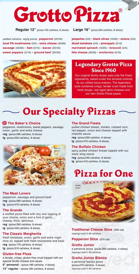 grottos pizza|grotto pizza menu with prices.